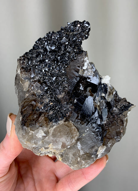 Amazing and Rare ! Cassiterite with Smoky Quartz - From Erongo, Namibia