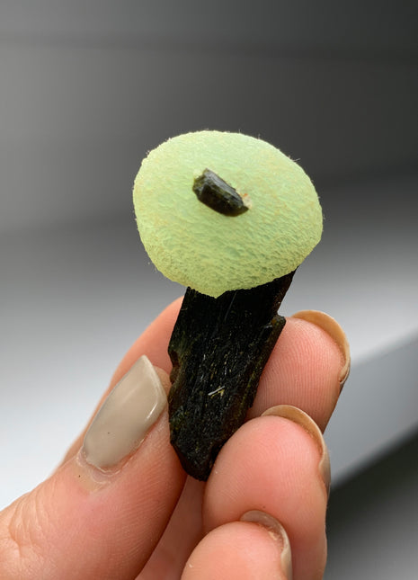 Apple Green Prehnite with Epidote - From Mali