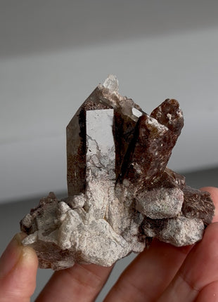 Unique ! Red Hematite and Green Chlorite Included Quartz 💚❤️