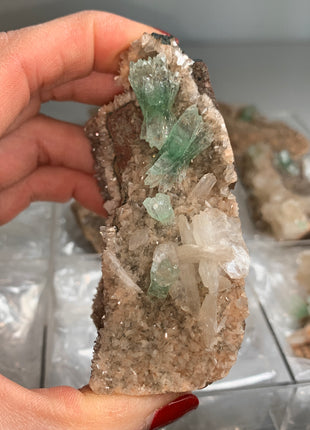 Wow !! Orange Heulandite with Green Apophyllite and Cream Stilbite Lot - 6 Pieces ✨