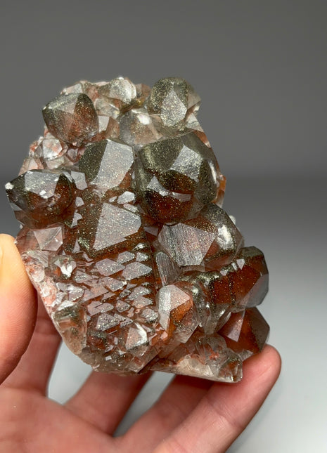 Red Calcite with Chalcopyrite