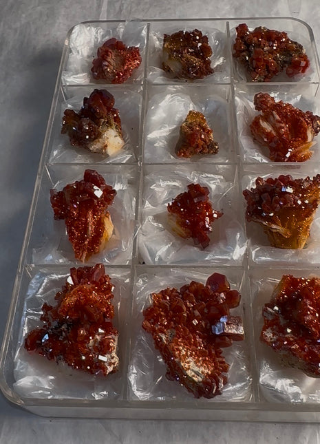12 Piece Lot ! High Grade Red Vanadinite Specimens
