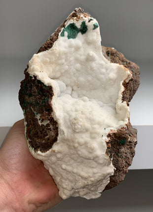 Snow Chalcedony with Green Malachite - Kalume, Congo