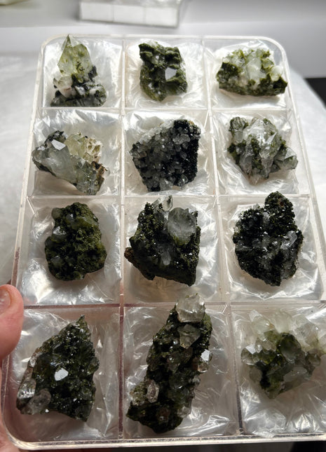 12 Pieces ! High Grade Green Epidote with Quartz Lot