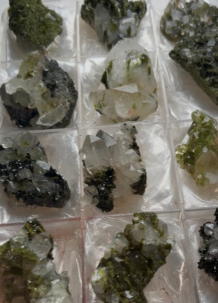 12 Pieces ! High Grade Green Epidote with Quartz Lot