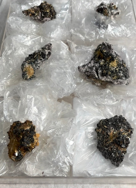 6 Pieces ! Golden Rutile with Metallic Hematite Lot