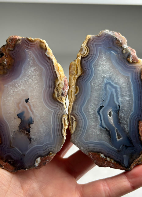 Blue Banded Cubuk Agate Pair