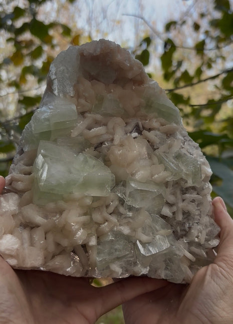 Wow ! Green Apophyllite with Cream Stilbite Special Price 💥