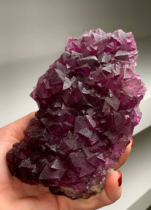 Reddish Purple Octahedral Fluorite # PM066