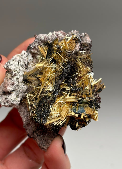 Golden Rutile with Hematite *