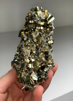 Very Lustrous Pyrite with Quartz, Sphalerite - Borieva mine, Rhodope Mtns