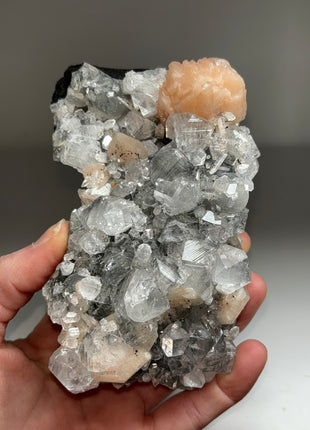Apophyllite with Pink Stilbite