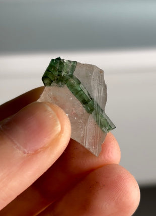 Green Tourmaline with Quartz from Cruzerio, Brazil