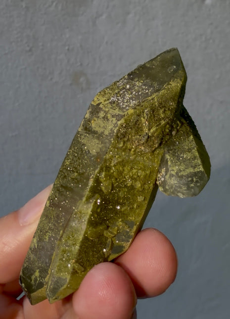 New ! Epidote with DT Quartz from Madagascar PM0527