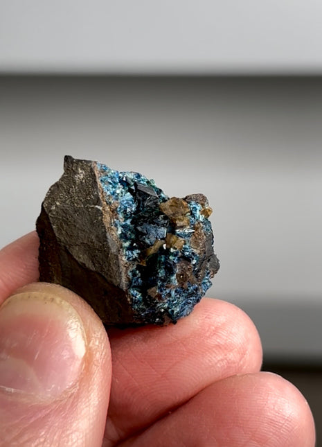Blue Lazulite with Siderite from Rapid Creek, Canada