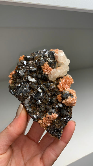 Uncommon ! Sphalerite with Pink Rhodocrosite and Calcite - From Trepca mine