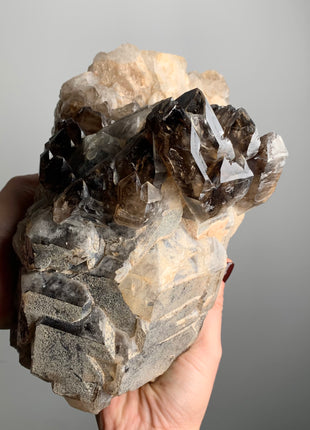 Castle ! Elestial Smoky Quartz with White Quartz - 5.6 kgs, From Namibia *