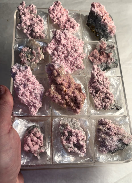 12 Pieces ! Pink Rhodocrosite with Quartz Lot