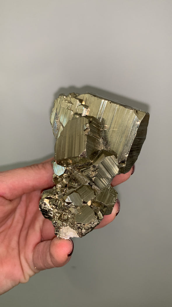 Aesthetic Pyrite Specimen - 408 Grams ! From Huanzala, Peru
