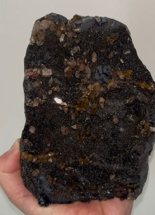 New ! Black Galaxy Hematite with Quartz