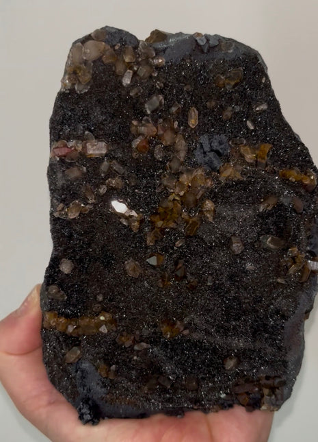 New ! Black Galaxy Hematite with Quartz