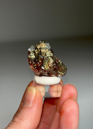 Red Calcite with Chalcopyrite