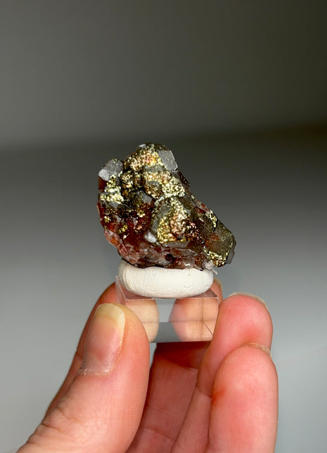 Red Calcite with Chalcopyrite