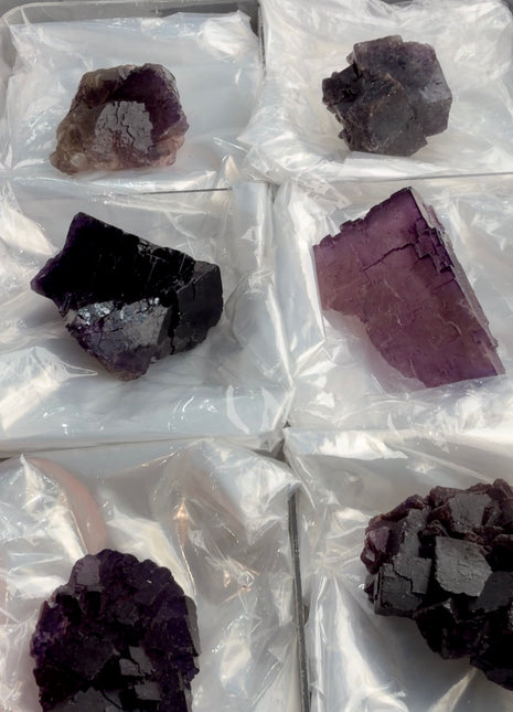 6 Pieces ! Deep Purple Fluorite Lot