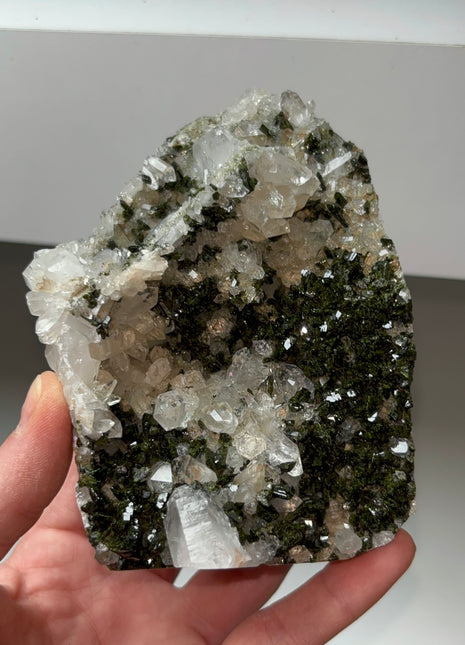 Forest Green Epidote with Quartz
