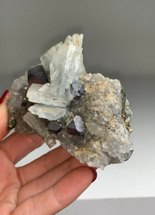 Blue Barite with Galena, Quartz, Pyrite