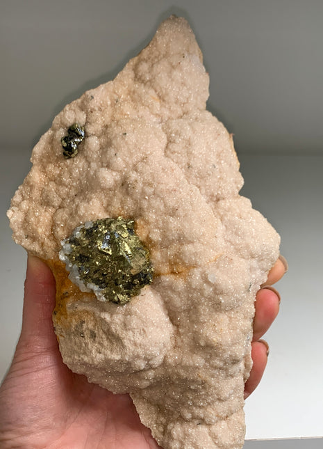 Pink Rhodocrosite with Perfect Pyrite Flower - From Trepca mine