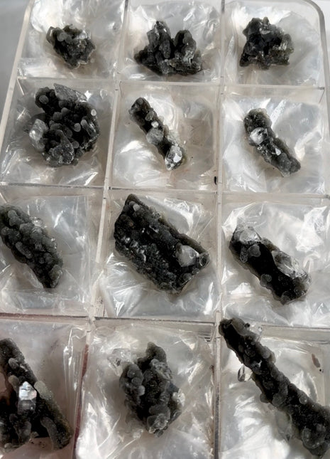 12 Pieces ! High Grade Black Chalcedony with Apophyllite Lot