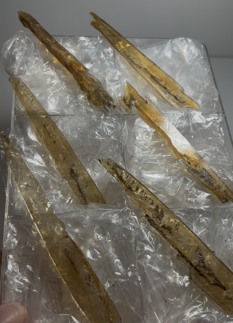 6 Pieces ! Honey Color Selenite Lot from Spain