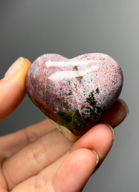 Pink Ocean Jasper Heart