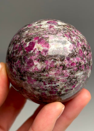 Rare ! Ruby with Biotite and Quartz Sphere