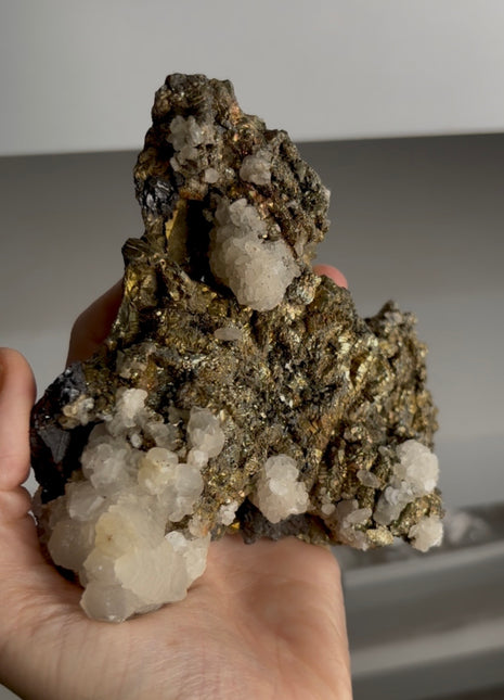 Pyrite with Calcite - From Trepca mine