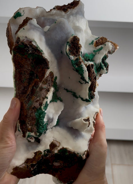 Sparkly Chalcedony with Green Malachite