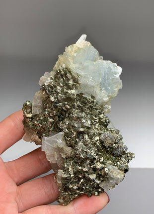 Unusual ! Blue Barite with Pyrite