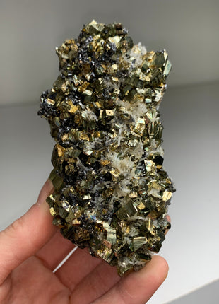 Very Lustrous Pyrite with Quartz, Sphalerite - Borieva mine, Rhodope Mtns