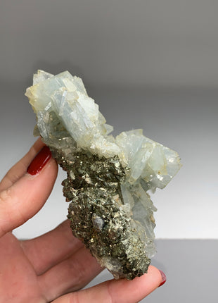 Unusual ! Blue Barite with Pyrite