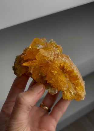 Top ! Golden Honey Selenite Flower from Peru