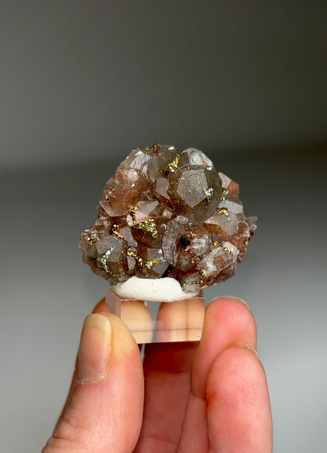 Red Calcite with Chalcopyrite