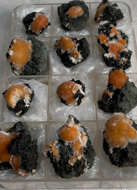 12 Pieces ! Bright Orange Thomsonite with Mesolite Lot