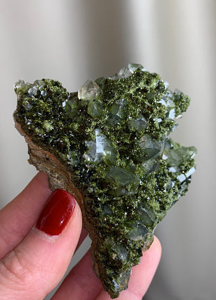 Forest Epidote with Quartz  🌲