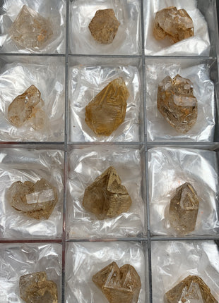 Window Quartz Crystals with Clay Inclusions Lot - 12 Pieces !