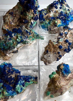 Rare Blueberry Azurite - 6 Piece Lot !