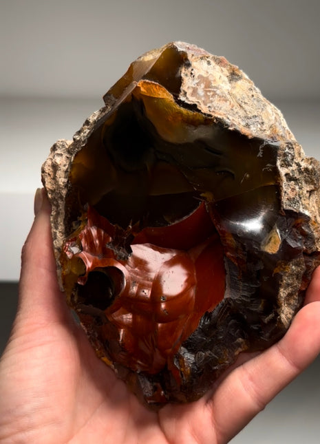 Red Crater Agate Geode