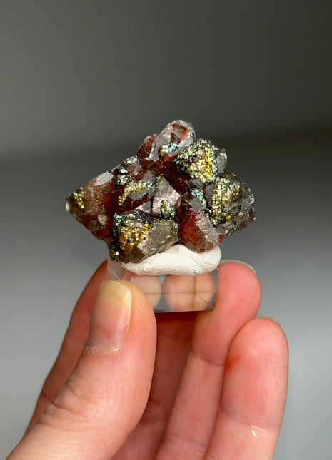 Red Calcite with Chalcopyrite