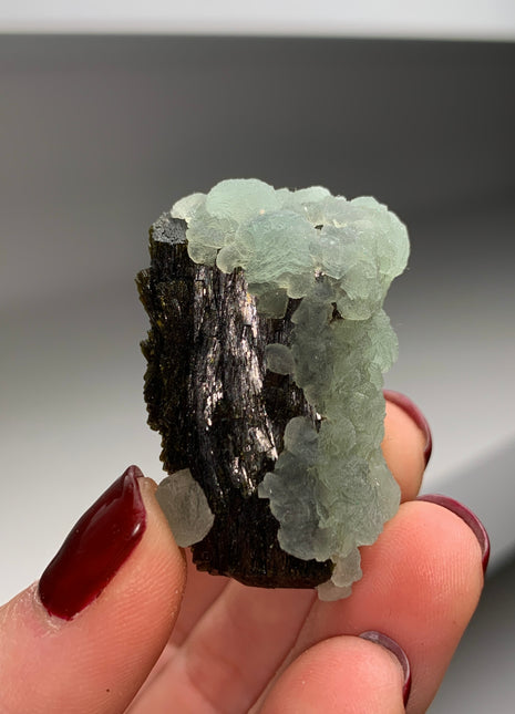 Green Prehnite with Epidote - From Mali