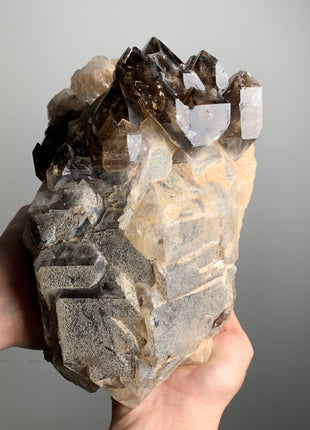 Castle ! Elestial Smoky Quartz with White Quartz - 5.6 kgs, From Namibia *